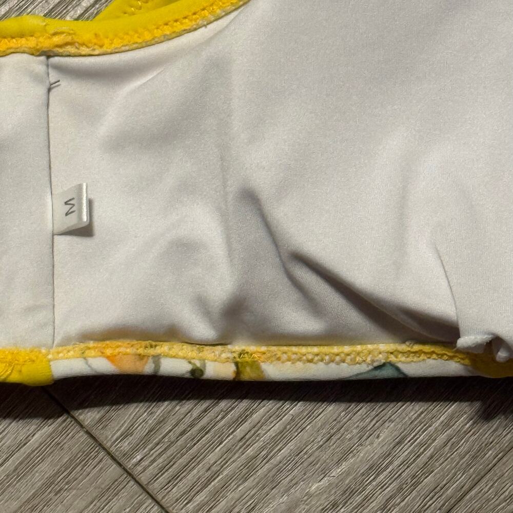Cupshe Floral High Waist Lace-Up Bikini Set Yellow White Flowers Size M - Picture 5 of 10